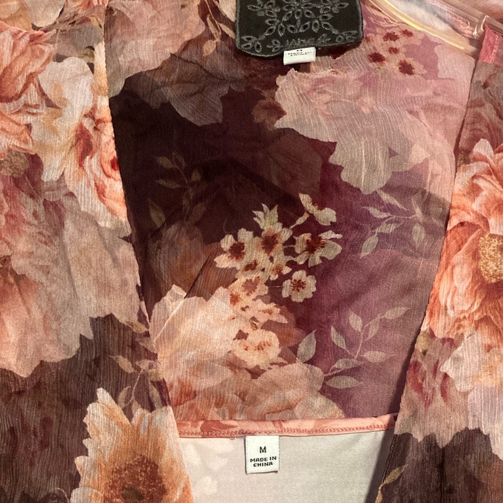 Johnny Was Pink Floral Long Sleeve Maxi Dress - Picture 11 of 11
